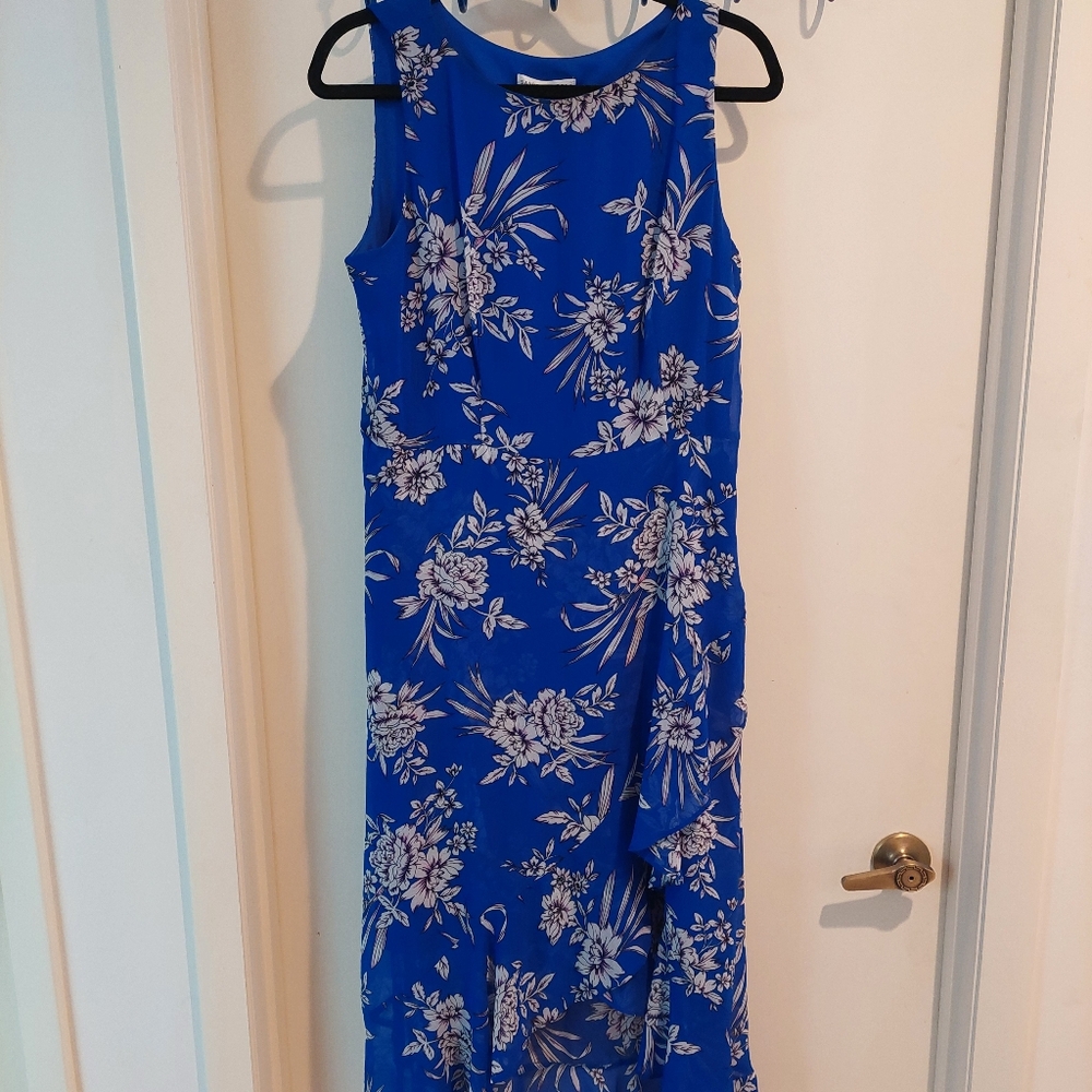 Sandra Darren Blue Floral Dress Size 12